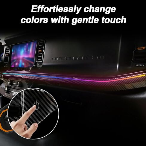 شريط إضاءة LED محيط بلوحة القيادة الداخلية متعدد الألوان حساس للمس من MABETT لعام 2021 2022 2023 2024 ملحقات فورد برونكو، أضواء الجو للتحكم في المركز (ليس لرياضة برونكو) in Kuwait
