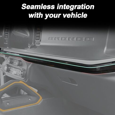 شريط إضاءة LED محيط بلوحة القيادة الداخلية متعدد الألوان حساس للمس من MABETT لعام 2021 2022 2023 2024 ملحقات فورد برونكو، أضواء الجو للتحكم في المركز (ليس لرياضة برونكو) in Kuwait