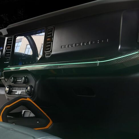 شريط إضاءة LED محيط بلوحة القيادة الداخلية متعدد الألوان حساس للمس من MABETT لعام 2021 2022 2023 2024 ملحقات فورد برونكو، أضواء الجو للتحكم في المركز (ليس لرياضة برونكو) in Kuwait