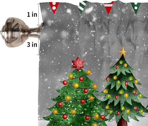 Christmas Window Valances Farm Red Truck Valance Kitchen Curtains with Rod Pocket Winter Window Treatments Short Curtain Panels for Bedroom Living Room Decor 54" X 18" in Kuwait