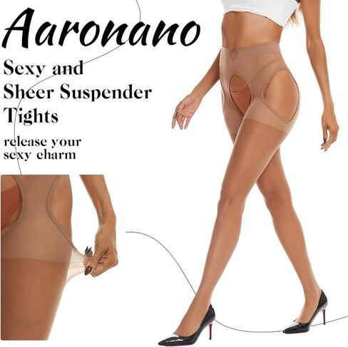 Suspender Tights for Women Sheer Garter Pantyhose Control Top Thigh High Stockings in Kuwait