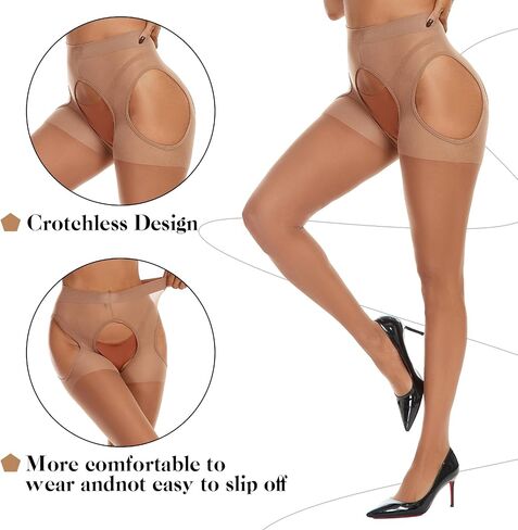 Suspender Tights for Women Sheer Garter Pantyhose Control Top Thigh High Stockings in Kuwait