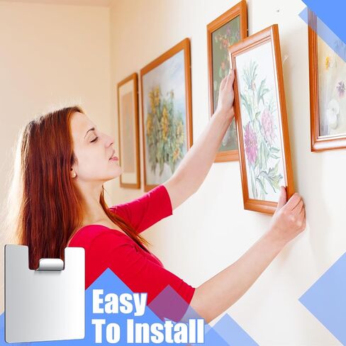 Hicarer Metal Adhesive Picture Frame Hangers Damage Free Hanging Picture Hangers Dry Wall Art Hangers Picture Hangers Without Nails No Tools Frame Hanger(12 Pcs,Fan Shaped Top) in Saudi Arabia