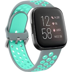 Vancle Silicone Bands Compatible with fitbit versa 2 watch bands women men, Soft Breathable Sport Replacement Wristbands for Fitbit Versa 2 / Fitbit Versa/Versa Lite/Versa SE (Anthracite Black)
