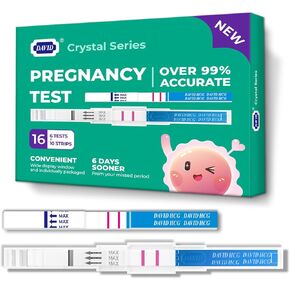 David 3 HCG Pregnancy Test Midstream Sticks and 3 Test Strips with 3 Free Urine Cups Individually-Sealed Combo Pack Rapid Detection…