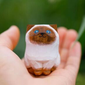 Handmade Orange Cat Figurines, Wooden Orange Cat Statue Crafts, Cute Tabby Cat Figurine Home Decor, Unique Cat Figure Collectibles Gift for Cat Lovers
