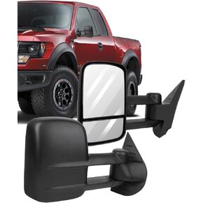 ECCPP Towing Mirror Replacement fit 2007-2014 for Chevy Silverado | Side View Tow Mirrors Manual Non-Heated Black Pair 2008-2013
