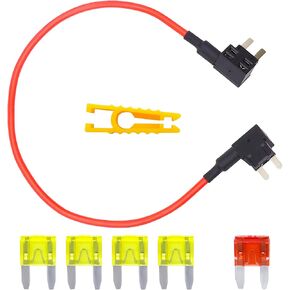CBWPR091AA TIPM Bypass Cable, Fuse Adapter Fuse Holder Repair Pump Relay Compatible with Dodge Ram 1500 2500 3500, Compatible with Jeep Chrysler VW 2007-2016, 14 AWG Wire/ 20 10 AMPs
