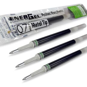 4 x PENTEL Energel 0.7mm Refill Metal Tip LR7 - Fits Energel Xm, BL77/BL57/BL37 - Lime Green