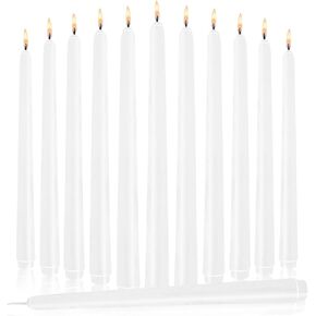 10 inch Taper Candles Set of 12, Dripless&Smokeless Green Taper Candles, Non-Toxic Candlesticks Perfect as Dinner Candles and Household Candles