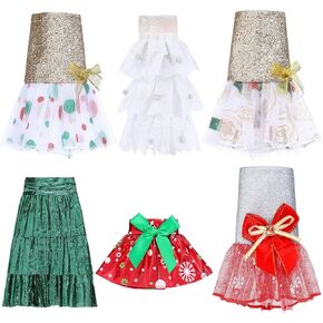 Zhanmai 6 Pieces Christmas Doll Skirts Set Christmas Elf Accessories Dress for Doll Clothing Xmas Doll Clothes Christmas Doll Clothing Costume Accessories, 6 Style (Cute)