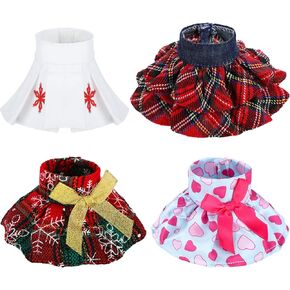 4 Pieces Christmas Elf Skirts Set Christmas Dress Clothes Party Grown Skirts Elf Doll Clothing Christmas Accessory Set for Elf Doll Decorations (Not Include Doll)