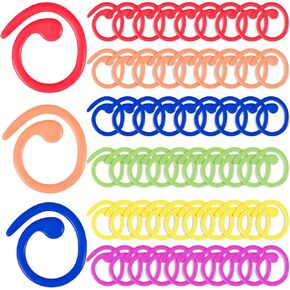 Mabor 60Pcs Metal Stitch Markers for Knitting, Colored Crochet Stitch Markers Spiral Crochet Markers for Crocheting Knitting Colorful Locking Stitch Markers for DIY Craft