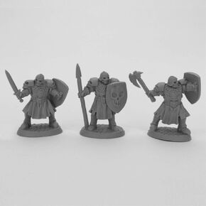Reaper Miniatures: 44034 - Maggotcrown Men at Arms (3) Bones Black Unpainted Plastic