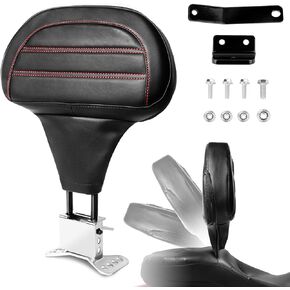 Detachable Touring Rider Backrest, Adjustable Comfortable Driver Backrest Quick Release Plug-in For Harley 2009-2024 Touring CVO Road Glide Street Glide Electra Glide Road King Ultra（Red） (Red)