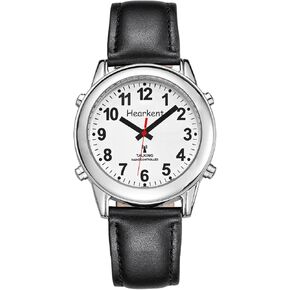 Hearkent Atomic American English Talking Watch Speaks Clear and Loud Time, Date and Alarm time Stretch Band is Best Gift for Senior,Visually impaired, or Blind People