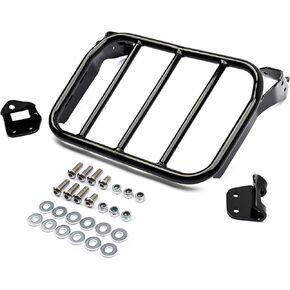 MoKitDora Softail Luggage Rack for Harley Sissy Bar Uprights Compatible with 2018-later Softail Fat Boy FLFB FLFBS Breakout FXBR FXBRS, Gloss Black