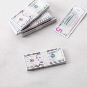 Dollhouse Decoration Accessories, 1:12 Dollhouse Ornament 100 Pcs Mini Simulation Dollar Toy Banknote ($100)