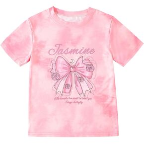 Toddler Girls' Graphic Crewneck Short Sleeve T-Shirt Casual Cute Summer Tee Tops