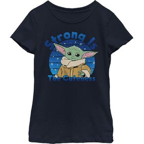 STAR WARS Girl's The Mandalorian The Child Strong is The Cuteness T-Shirt