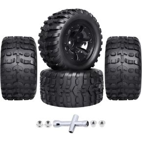 2.8" Preglued 1/10 Stadium Truck Wheels and Tires 12mm Hex for Traxxas Rustler Stampede 4x4 2WD Redcat Volcano Epx S30 Blackout Xte 4PCS