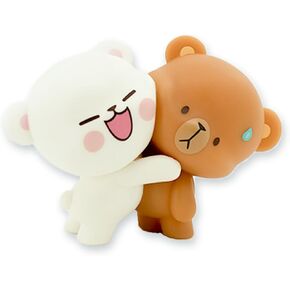 Milk and Mocha Hugging Figurine Authentic Collectible 4.05" x 2.95" x 2.01" Inches Merchandise Vinyl Figure Decoration Gift Cute Adorable (Ages 15+)