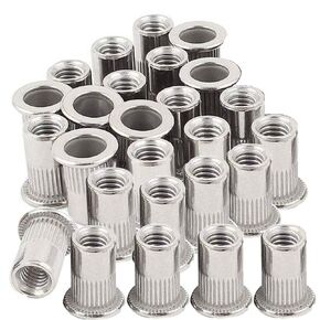 50pcs Stainless Steel 1/4"-20 Rivet Nuts Threaded Insert Nutsert Rivnuts