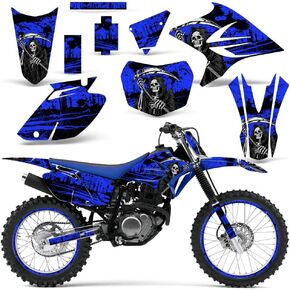 MX Dirt Bike Graphics kit Sticker Decal Compatible with Yamaha TTR230 2005-2016 - Reaper V2 Blue