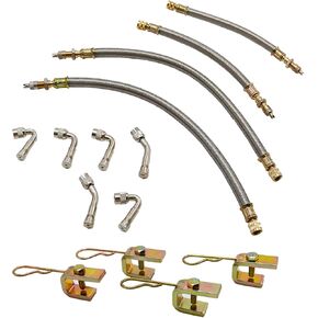 UOIENRT 4Pcs Valve Stem Extension Stainless Steel Tire Extender 6 Pieces 45 90 135 Degree Brass Valve Stem Extender Tire (7 Inch, 12 Inch)
