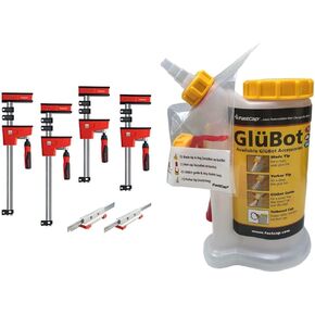 BESSEY KREX2450 K Body REVO Clamp Kit, 2 x 24 In, 2 x 50 In. and 2 KBX20 Extenders & KP Rail And Stile Jig, Set Of 4 Blocks