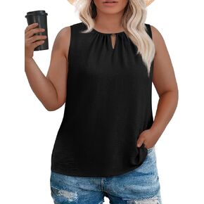 OLRIK Plus Size Tank Tops for Women Sleeveless Summer Top Casual Loose Fit Blouse 2024 Fashion