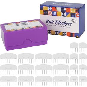 TVlifams 20Pcs Knit Blocking Pins Kit, 8 Pins and 4 Pin Knit Crochet Blocking Combs for Blocking Knitting Sewing Lace Needlework Projects