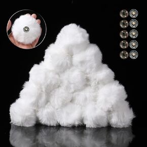 Ouliget Pom Pom Balls, DIY Creative Crafts Pom poms, Removeable Button Faux Fur Pom poms,Fluffy Balls Fits Art and Decoration Shoes Scarves Bags,Pink, 20 Pieces, 3 Inches.