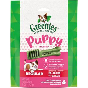 Greenies Puppy Teenie Size Natural Dental Dog Treats, 6 oz. Pack (22 Treats)