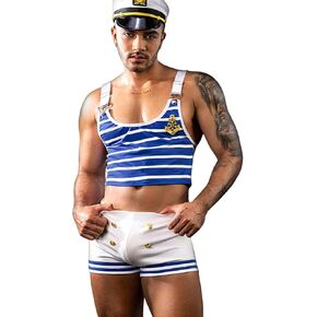 Kaei&Shi Sailor Costume,Men Sexy Halloween Costumes,Rave Lingerie Outfits