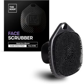 The Man Silicone Face Scrubber for Men - Gentle Exfoliator Face Massager - Flex Face Brush for Men - Removes Dead & Dry Skin - Face Care Grooming Routine - Face Scrubber & Bathroom Accessory (1Pack)