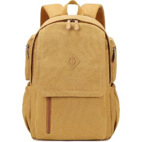 Canvas Backpack for Men Women Laptop Bag 15.6 inch Vintage Rucksack Casual Travel Daypack Large Durable Knapsack College Tote Satchel Anti Theft Bookbag for Teens Girls Boys Hiking Sports Green