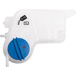 TRQ Front Radiator Coolant Reservoir Expansion Tank Overflow Bottle Clear Compatible with 2006-2011 Audi A6 2005-2011 A6 Quattro 2014-2018 RS7
