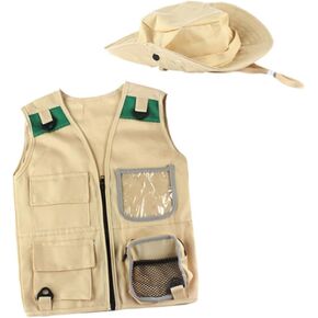 Kids Explorer Kit Comfortable Kids Vest and Hat for Outdoor Adventure for Backyard and Camping