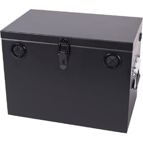 12V Car/RV/Marine Battery Box, Assemblable Steel Battery Relocation Kit for Trailer, Boat, Trolling Motor, Kayak (Group 27 Black)