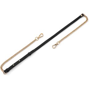 KIYOMIL Bag Genuine Leather Chain Shoulder Straps Adjustable,Purse Straps Replacement Crossbody for Handbags(Black-G)