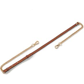 KIYOMIL Bag Genuine Leather Chain Shoulder Straps Adjustable,Purse Straps Replacement Crossbody for Handbags(Black-G)