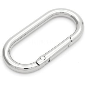 CRAFTMEMORE 2pcs Oval Rings Snap Clips Spring Opening Keyring Buckle SHOV Purse Hardware (Gunmetal Black)