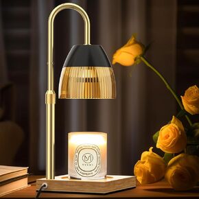 Candle Warmer Lamp, Height Adjustable Jar Candle Electric Candle Burning Lamps, Aromatherapy Wax Melting Light with Timer/Dimmer Night Light Desk Lamp with Two Bulbs for Home Décor/Gifts