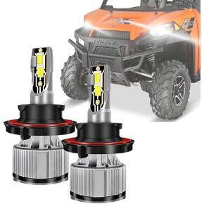 LED Bulb, H13 LED Bulb Polaris Ranger 800 900 1000 XP Bulb, RZR 570/900/1000s 4012279, Hi/Lo Beam 12000LM 60W Cool White, 2-Pack