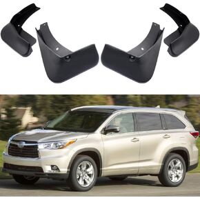 Mudguards Mud Flaps Splash Guards Fenders Compatible with 2014-2019 15 16 17 18 Toyota Highlander, 4pcs Mud Guard Kit, Black