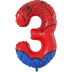 40 بوصة عدد كبير 4 بالونات فويل على شكل عنكبوت رقم 1-6 بالونات حفلات الأطفال، لوازم زينة حفلات عيد الميلاد الرابعة العملاقة للأولاد أو البنات