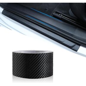 gunhunt Pack-1 Car Door Edge Guards Door Sill Protector, K3D Carbon Fiber Car Anti-Collision Strip, DIY Nanometer Sticker for Car Door Edge/Front and Rear Bumper/Door Sill (Black #32.8Ft x 2.75In)