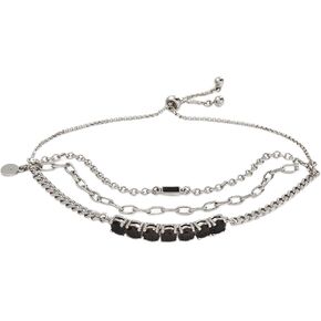 Alex and Ani Layered Bolo Stack Bracelet, Jet Crystal