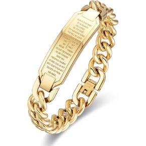 Men's Christian Bracelet, Elegant Catholic Bracelet for Men with Bible Verse and Cross Design, Ideal Mens Christian Bracelet for Devotion and Faith